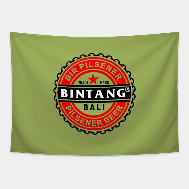 Bali Bintang Beer Souvenir Tapestry by Closeddoor