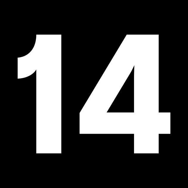 Number Fourteen - 14 - Any Color - Team Sports Numbered Uniform Jersey - Birthday Gift by Modern Evolution