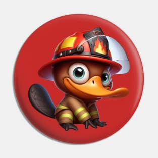 Cute Platypus Firefighter Pin