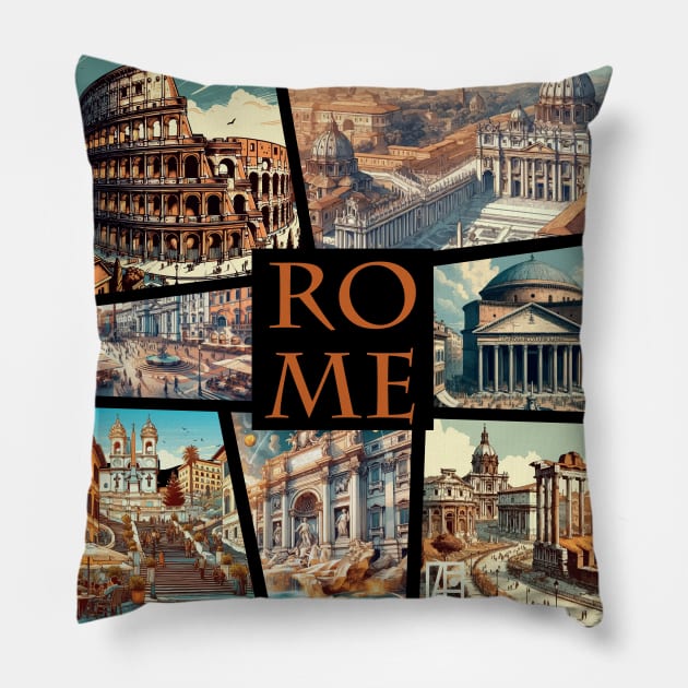 ITALIAN CITY - ROME - TRAVEL -1 Pillow by ArtProjectShop