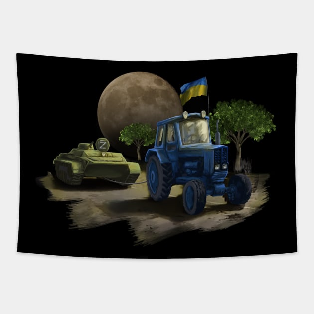 Tractor and tank Tapestry by xlhombat