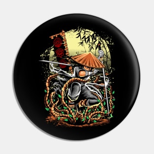 Ninja Gardener at Night Pin