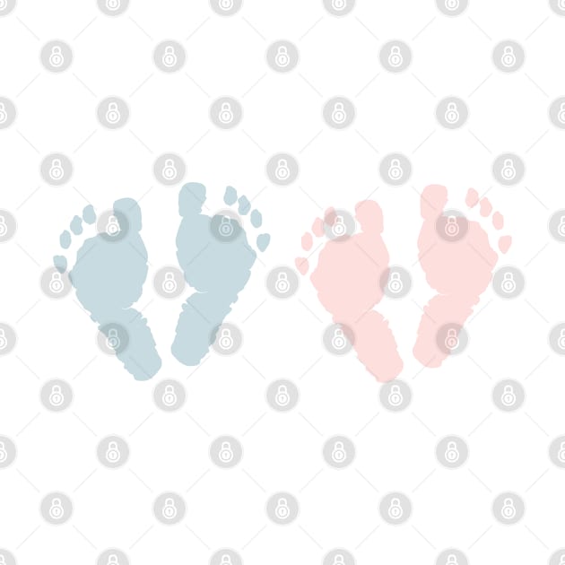 Newborn foot prints. Baby girl and boy foots by GULSENGUNEL