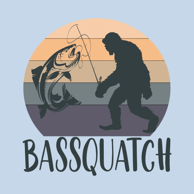 Bassquatch fisherman funny bigfoot gift by DODG99