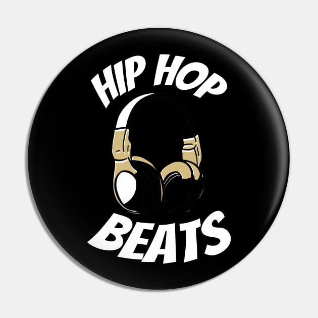 Hip Hop Beats Rap Music Design 90s Kopfhörer Pin by Upswipe.de