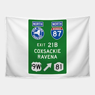 New York Thruway Northbound Exit 21B: Coxsackie Ravena US Rte 9W Tapestry