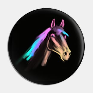 Horse head beautiful, colorful and vibrant Pin