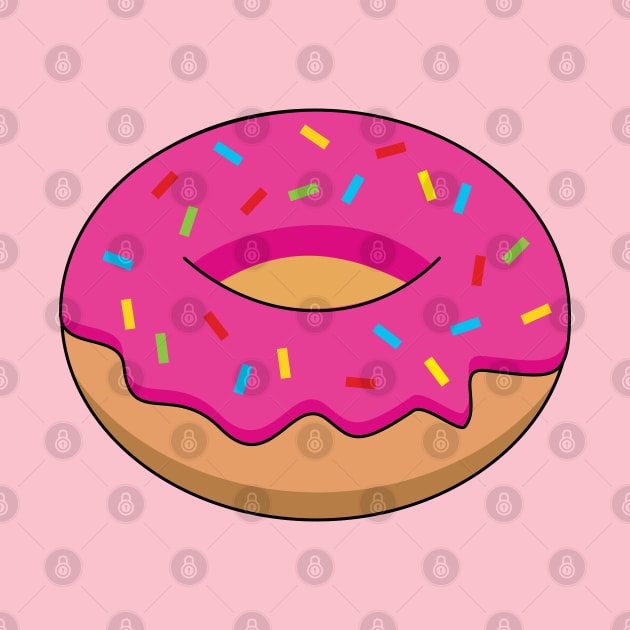 Strawberry Donut with Sprinkles Cartoon by BirdAtWork