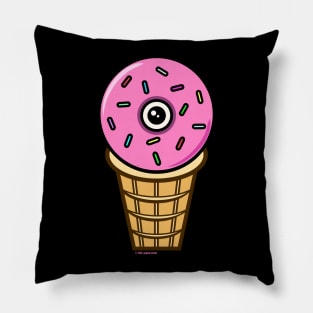 Ice Cream Donut Eyeball - Strawberry Pillow