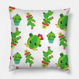 Cute Cactus, Green Cactus, Cactus Pattern Pillow