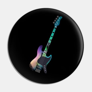 Northern Lights Bass Guitar Pin