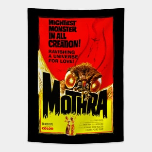 Classic Kaiju Monster Movie Poster - Giant Moth Tapestry