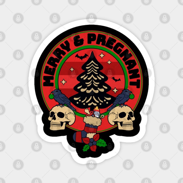Goth Merry & Pregnant Christmas Magnet by HolidayBug