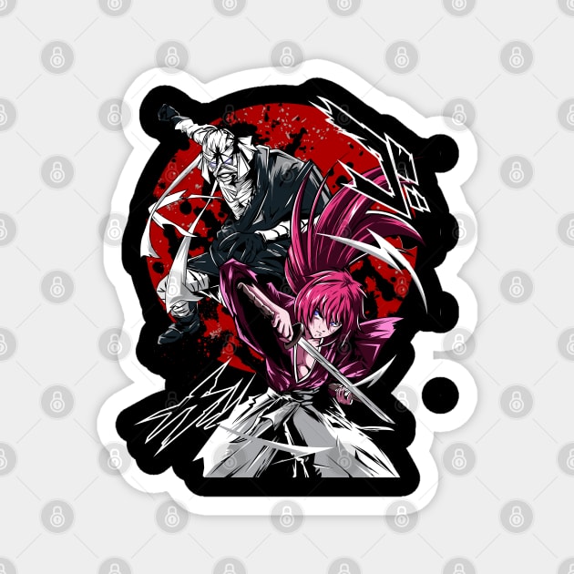 Kenshin Himura vs Shishio - Rurouni Kenshin Cool Art Magnet by Otaku Vibes