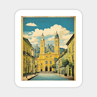 Curitiba Brazil Vintage Tourism Travel Poster Art Magnet