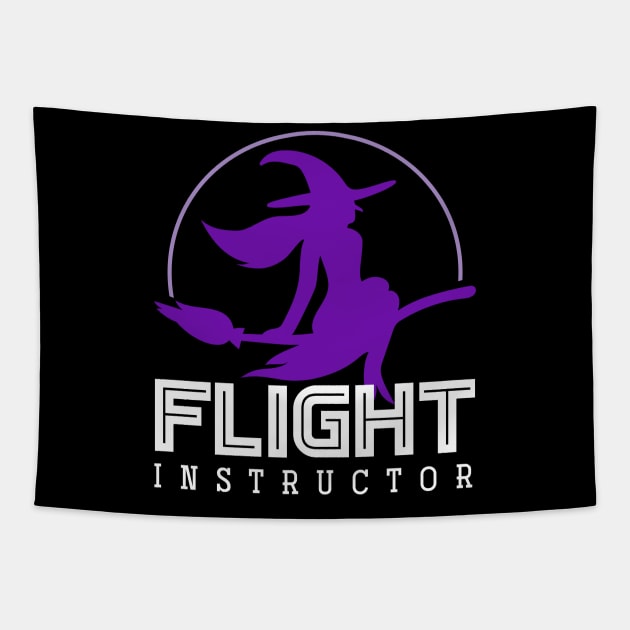 Broomstick Flight Instructor Witch Tapestry by shirtsyoulike