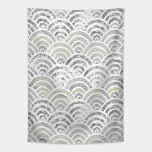 Fish scales japanese pastel white Tapestry