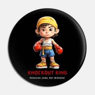 Cartoon Boxing Kickboxing Muay Thai Male Fighter Pin