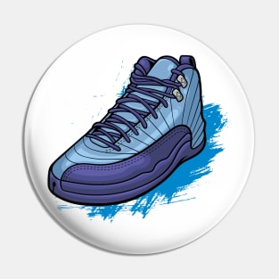 AJ 12 Retro Blue Purple Sneaker Pin