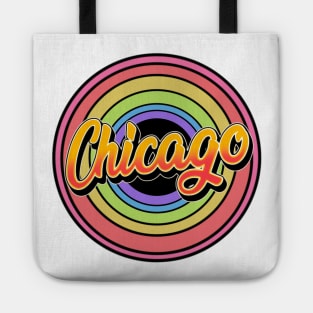Chicago Retro Styled Faded Design (Rainbow) Tote