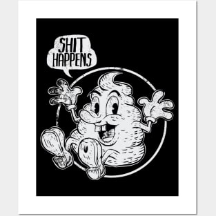 Shit happens  positive print with poop Hi Sticker for Sale by