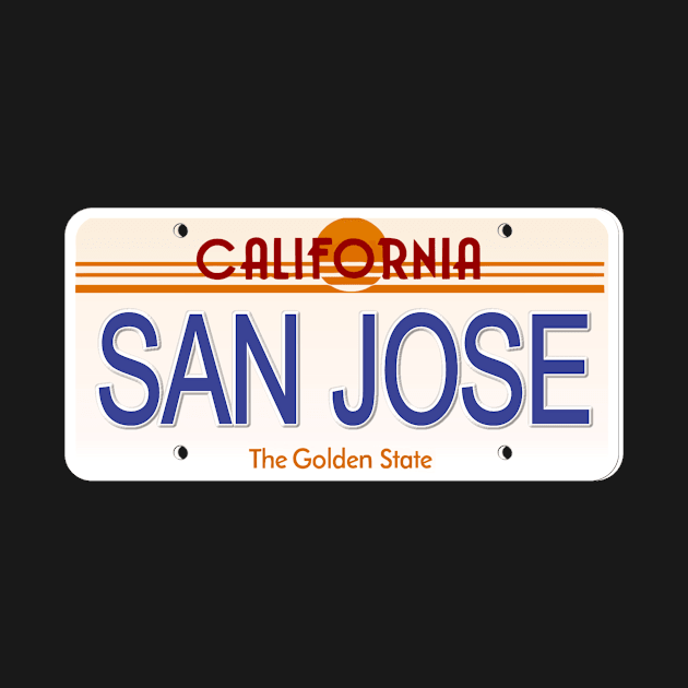 San Jose California State License Plate by Mel's Designs