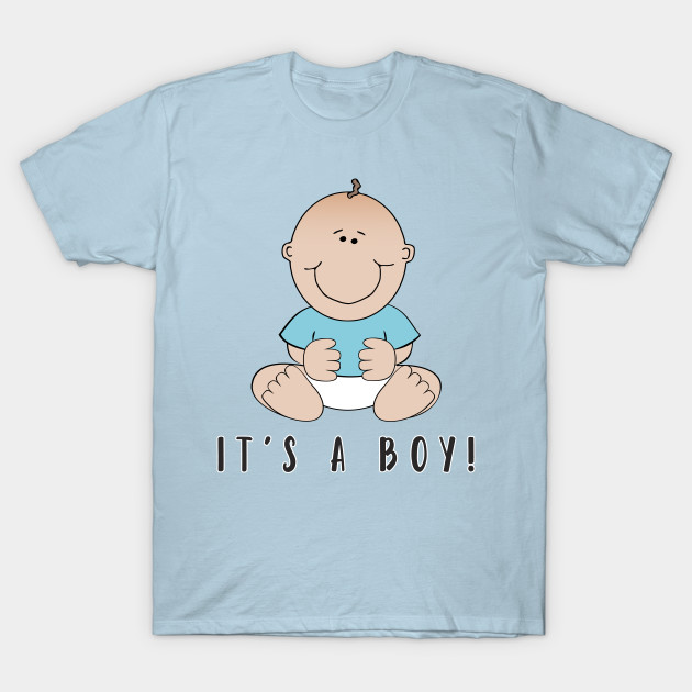 It S A Boy Cartoon Baby Boy Sitting Baby T Shirt Teepublic
