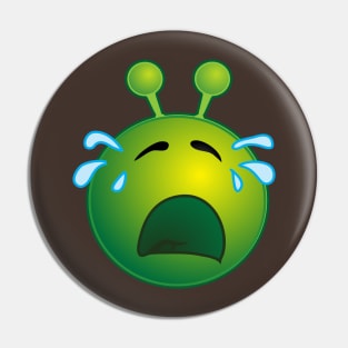 Funny Alien Monster ET Extraterrestrial Martian Green Man Emoji for Women, Men and Kids 3 Pin