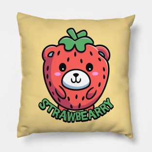 Strawbearry Cute Strawberry Bear Fruit Animal Pillow