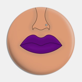 Medium Skin Tone w/ Purple Lipstick & Nose Piercing Pin