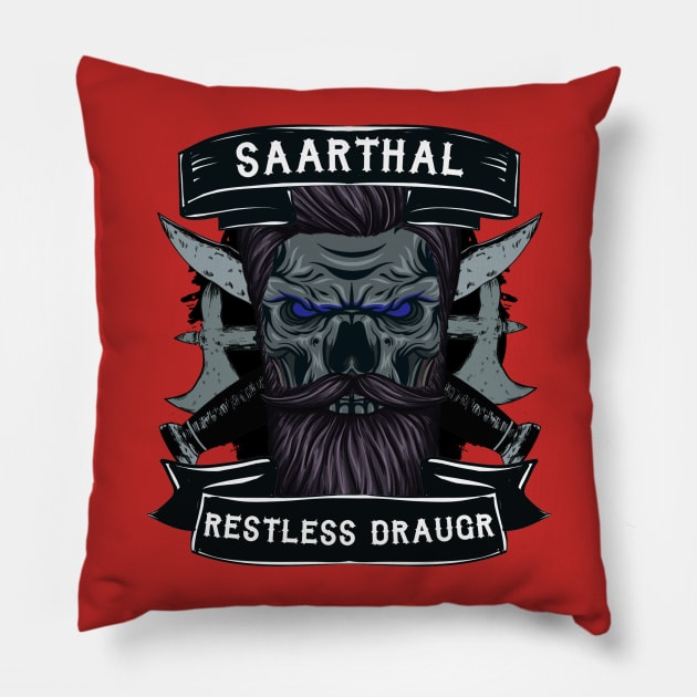 RESTLESS DRAUGR Pillow by theanomalius_merch