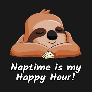 Sloth Nap Gift Happy Hour Slacker Lazy Sloth Girl & Women T-Shirt