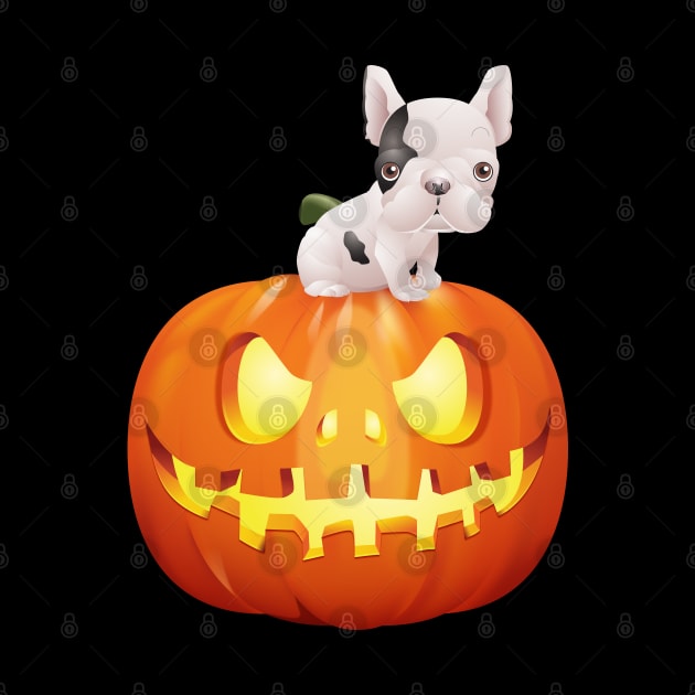 French Bulldog on Halloween Pumpkin by MonkeyBusiness