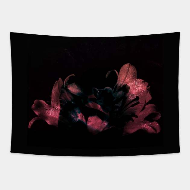 Dark floral #3 Tapestry by LaVolpeDesign