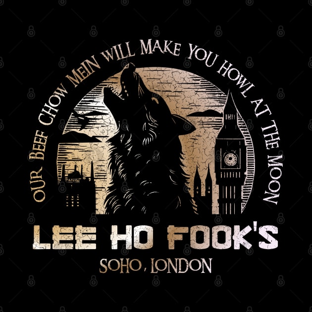 Lee Ho Fooks - Soho London - 1978 - Warren Zevon - Werewolves of London - Howl at the Moon - Distressed by Barn Shirt USA