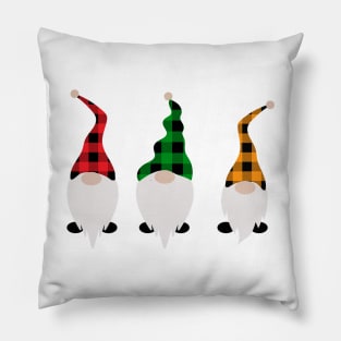 Christmas Gnomes Plaid Pillow