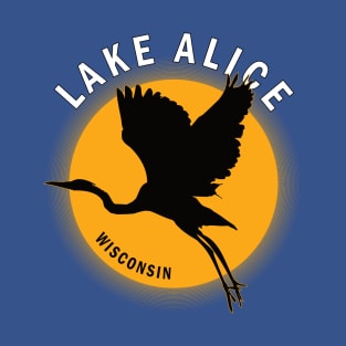 Lake Alice in Wisconsin Heron Sunrise T-Shirt