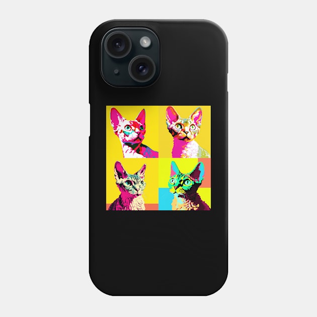 Devon Rex Pop Art - Cat Lover Gift Phone Case by PawPopArt