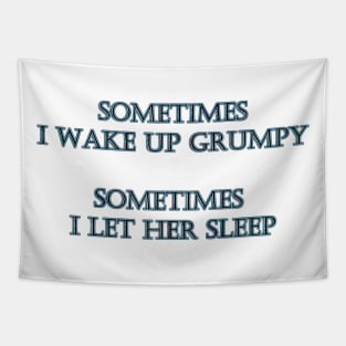 Funny "Grumpy Sleep" Joke Tapestry