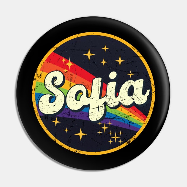 Sofia // Rainbow In Space Vintage Grunge-Style Pin by LMW Art