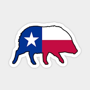 Javelina Silhouette with Texas Flag Magnet