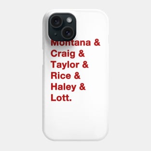 1989 49ers Greats Red Phone Case