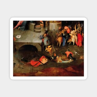 WEIRD FISH BOATS ,FISHERS IN THE DARK WATERS from Triptych of the Temptation of St. Anthony by Hieronymus Bosch Magnet