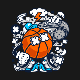 Basketball Boombox Beat Cartoon T-Shirt