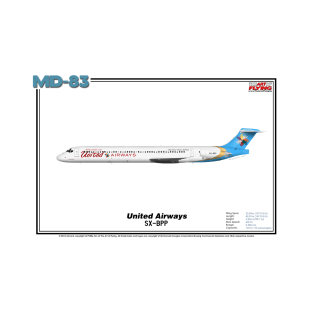 McDonnell Douglas MD-83 - United Airways (Art Print) T-Shirt