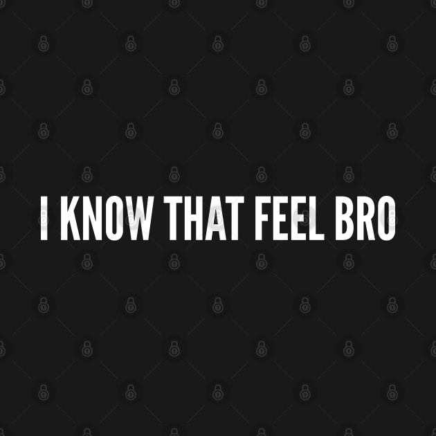 I Know That Feel Bro - Funny Meme Slogan Quotes Statement Humor by sillyslogans