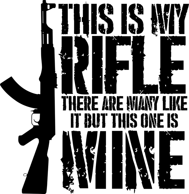 THIS IS MY RIFLE - AK47 Kids T-Shirt by JHughesArt