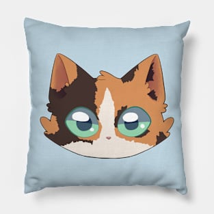 Cute Calico Cat Face Pillow