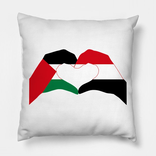 We Heart Palestine & Yemen Patriot Series Pillow by Village Values