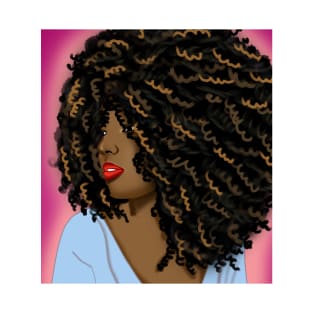 Afro hair black woman digital art T-Shirt